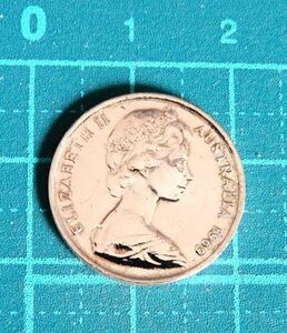 昭和レトロ 1969年 オーストラリア エリザベス女王　小動物 ハリモグラ　5セント　コイン　硬貨　メダル 貨幣