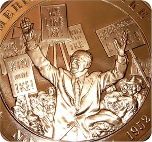 レア 限定品 1952年 軍人 政治家 米軍陸軍参謀総長歴任 アメリカ アイゼンハワー大統領 フランクリンミント 造幣局製 記念メダル 記章
