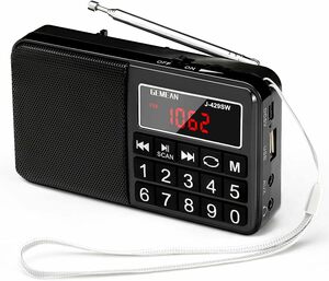Gemean J-429SW ポータブル USB ラジオ ポケット 充電式 携帯 対応 ワイド FM AM (MW) 短波 by