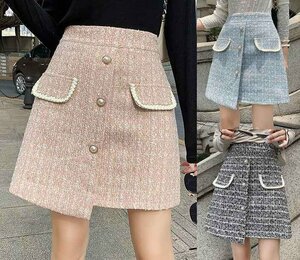  miniskirt check pattern autumn winter lovely beautiful . stylish S black 