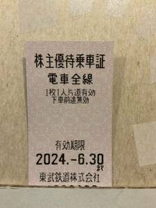 東武鉄道株主優待乗車証 2024年6月30日まで