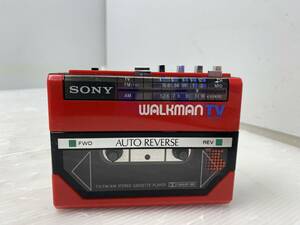 ★SONY ソニー★WALKMAN ウォークマン WM-F55 カセットプレーヤー レッド【中古/現状品/動作未確認ジャンク】