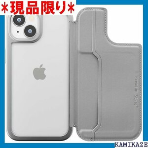 カラー：グレー iPhone15Pro バックフリップ 3眼 黒 青 灰色 スマホケース pg-ma00762 4419