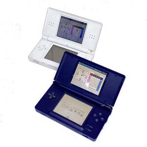 P♪ 2台セット 任天堂 ニンテンドー DS Lite USG-001 クリスタルホワイト/エナメルネイビー Nintendo ジャンク
