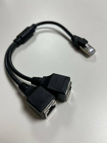 RJ45 LANネットワーク アダプタ Yスプリッタケーブル LANコネクタ