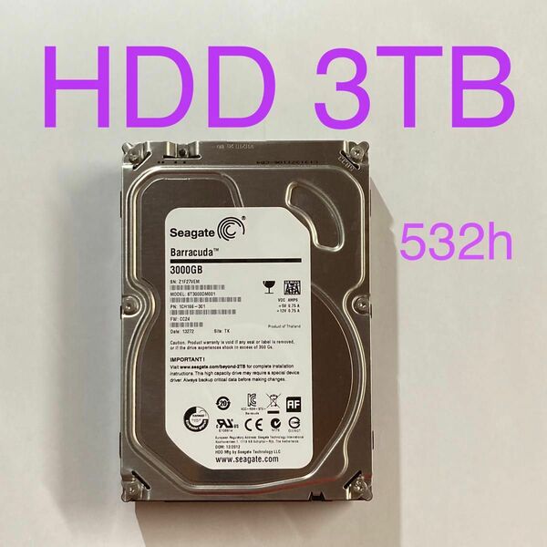 ★ 3TB SEAGATE BarraCuda 3.5インチ SATA 内蔵型HDD ST3000DM001 内蔵型ハードディスク