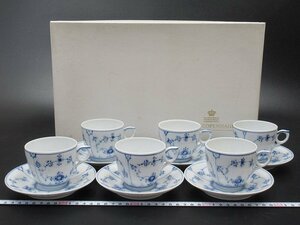 D1932 ロイヤルコペンハーゲン ブルーフルーテッド プレイン コーヒー カップ＆ソーサー 6客 ROYAL COPENHAGEN