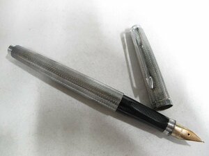 A6417 Parker pen .14K silver color body Vintage fountain pen present condition goods 