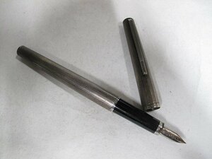 A6420 プラチナ ペン先14KWG細字 銀製ボディ 万年筆 計23g 現状品