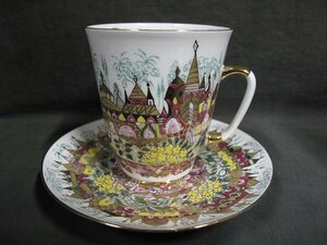 A6446so ream ro mono -sof flower . building pattern cup & saucer 