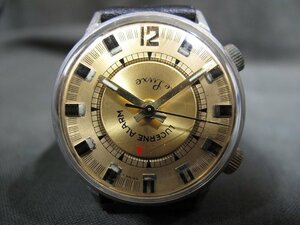 A6571 Lucerne ルツェルン 手巻 アラーム付 腕時計 故障品