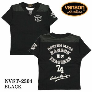 【SALE！42%OFF！】VANSON バンソン 天竺 半袖Tシャツ　NVST-2304－ブラック－Mサイズ