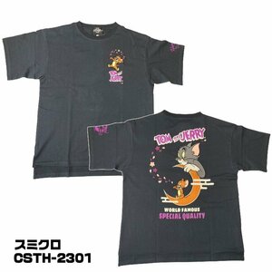 【SALE！30%OFF！】HARAKIRI×TOM&JERRY トムジェリ　ハラキリ　オーバーTシャツ　半袖　ゆったり　CSTH-2301－スミクロ－サイズM