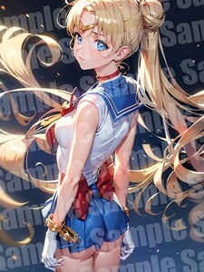 月野うさぎ 美少女戦士セーラームーン A4 アート ポスター イラスト 同人 ファンアート アニメ 高品質 【b2258】