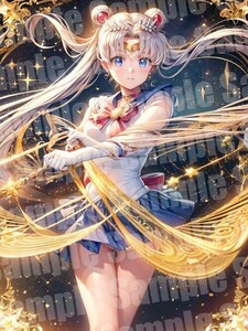 月野うさぎ 美少女戦士セーラームーン A4 アート ポスター イラスト 同人 ファンアート アニメ 高品質 【b2243】