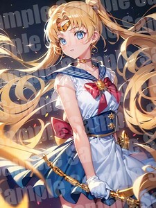 月野うさぎ 美少女戦士セーラームーン A4 アート ポスター イラスト 同人 ファンアート アニメ 高品質 【b2233】