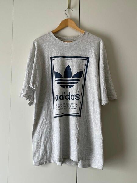 adidas アディダス USA製 トレフォイルロゴ 半袖Tシャツ XL グレー