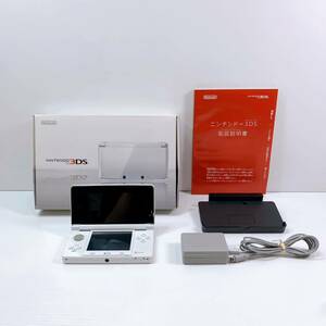 137[ used ]Nintendo 3DS body CTR-001 ice white Nintendo 3DS nintendo touch pen charger box attaching operation verification the first period . ending present condition goods 
