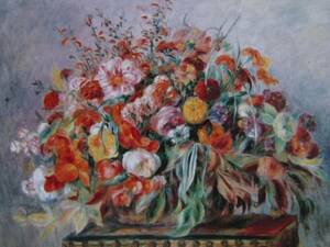 Art hand Auction Renoir, [Large summer flower basket], Rare art book, New high-quality frame included, In good condition, postage included, Pierre-Auguste Renoir, Painting, Oil painting, Nature, Landscape painting