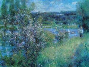 ルノワール 、【シャトゥーのセーヌ河】、希少画集画、新品高級額・額装付、状態良好、送料込み、Pierre-Auguste Renoir