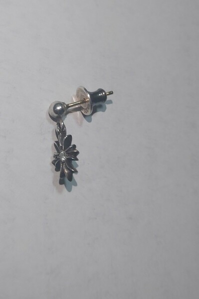 確実正規品　クロムハーツ　タイニーEドロップピアス両面ダイヤモンド　TINY E DROP PIERCE　DIAMOND　インボイス原本付属　CHROME HEARTS