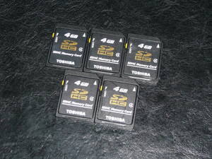  free shipping! operation guarantee!TOSHIBA SDHC 4GB Class ④ 5 pieces set safe made in Japan 