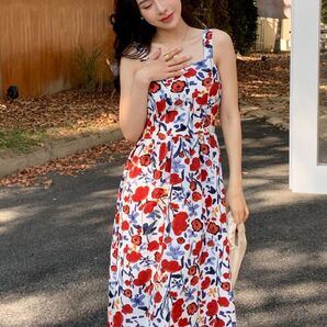 リゾートワンピース 花柄