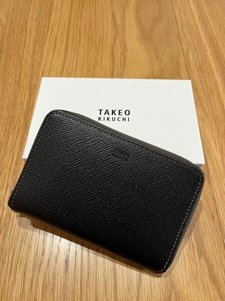 タケオキクチ TAKEO KIKUCHI パナマ　二つ折り財布 牛革 729625 黒