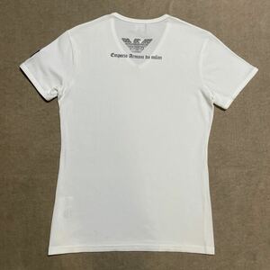 エンポリオアルマーニ ■ ラインストーン&スパンコールワッペン！半袖Tシャツ XLサイズ　EMPORIO ARMANI 