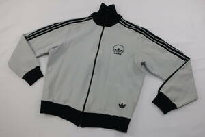 【送900円】1388 adidas アディダス トラックジャケット ジャージ 西ドイツ製 ヴィンテージ デサント製 70’ｓ サークル刺繍 グレー×黒 2