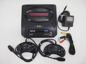 X1177 中古 セガ メガドライブ2 SEGA MEGA DRIVE2 本体 コントローラー2個 AVケーブル アダプター