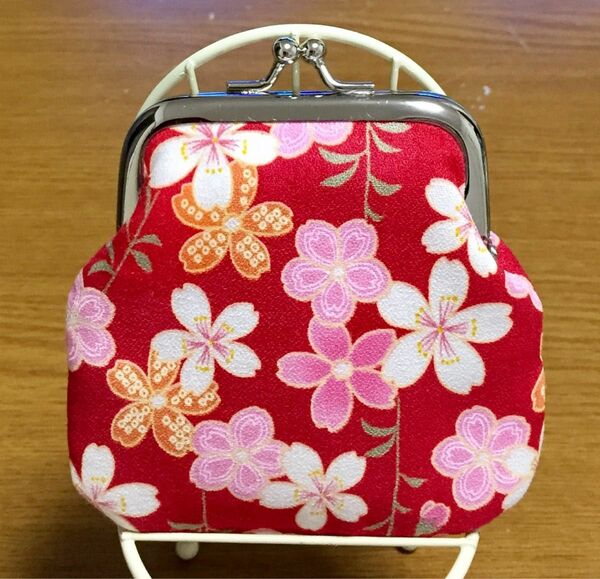 花柄がま口財布