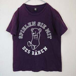 Design Tshirts Store graniph グラニフ Control Bear コントロールベア パープル Tシャツ サイズS 半袖 綿100% 色あせあり