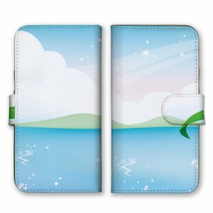 多機種対応 手帳型 スマホ ケース カバー iPhone15 AQUOS Galaxy Xperia 海 空 山