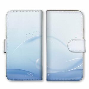 多機種対応 手帳型 スマホ ケース カバー iPhone15 AQUOS Galaxy Xperia 水 水玉 イラスト