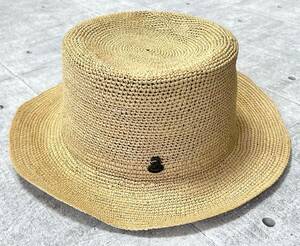 新品 Ecua-Andino カンカン帽 ハンドメイド エクアアンディーノ　　帽子 パナマハット HAT 天然素材 柔らかい素材 ピンバッチ付き 玉9824