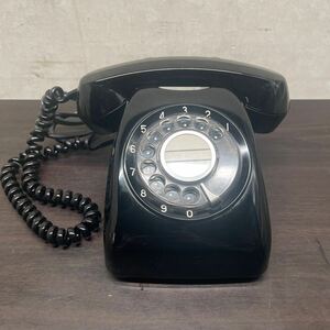  Showa Retro dial type black telephone 600-A1 * junk *