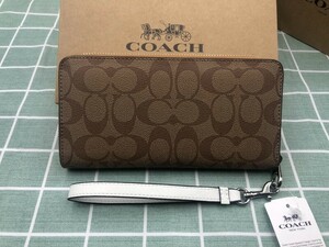 COACH コーチ 財布 長財布 プレゼント アラウンド ブランド 小銭入れあり ギフト 新品未使用 ロゴ シグネチャー レザー ウォレット A336