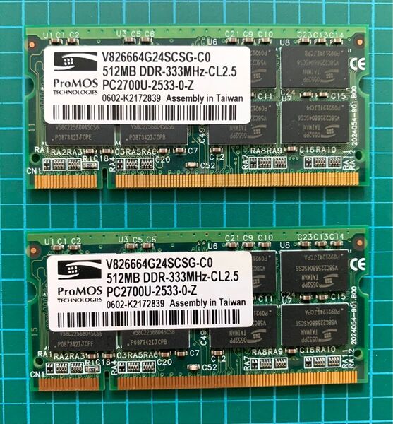 proMOS PC2700U-2533-0-Z DDR 512MB (2枚)