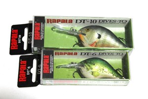 ■s2717 RAPALA DIVES-TO DT-6 DT-10 ラパラ ダイブストゥ ボックス入り 2サイズ セット ギル バス■デッドストック