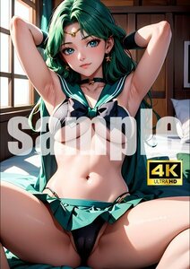 2809【A4写真用紙・高画質】『セーラームーン ネプチューン 海王みちる』セクシー アニメ イラスト 同人 美女 ポスター ファンアート