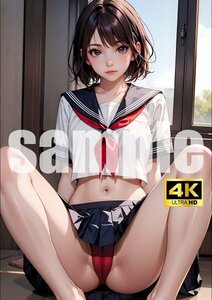 2577【A4写真用紙・高画質】オリジナル 制服美女 イラスト 下着 セクシー アニメ 同人 ポスター フェチ パンチラ 可愛い 巨乳 美脚 お尻 AI