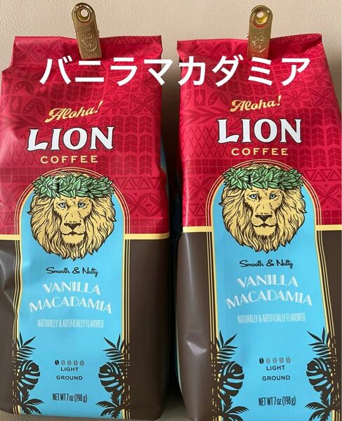 ライオンコーヒー バニラマカダミア フレーバー 198g (粉) 2袋セット賞味期限2025.01.23