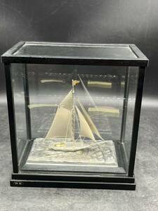 P053102 серебряный парусное судно украшение яхта стеклянный кейс серебряный умение изделие прикладного искусства 