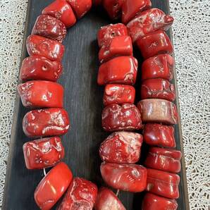 Z-602 赤珊瑚 サンゴ ビーズ 一連 ハンドメイド