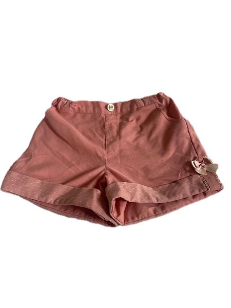 ピンク リボン ハート ショート パンツ 120 女の子 かわいい フリル