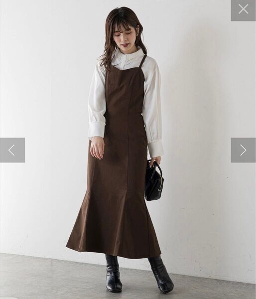 natural couture ハイウエストマーメイドジャンバースカート
