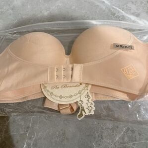 ☆大人気☆ストラップレス ノンワイヤー肌色 M(75AB)バストアップ 補正