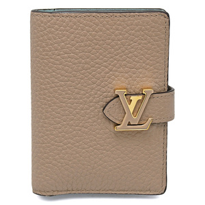 ルイヴィトン LOUIS VUITTON 二つ折り 財布 LV ヴェルティカル CPウォレット M82198 レザー ガレ グレー ベージュ ゴールド金具 中古