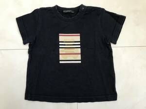 ■BURBERRY バーバリー■ロゴ＆クマちゃん柄入りのかわいい半袖Tシャツ■紺色■サイズ80■男女兼用!!■三陽商会■